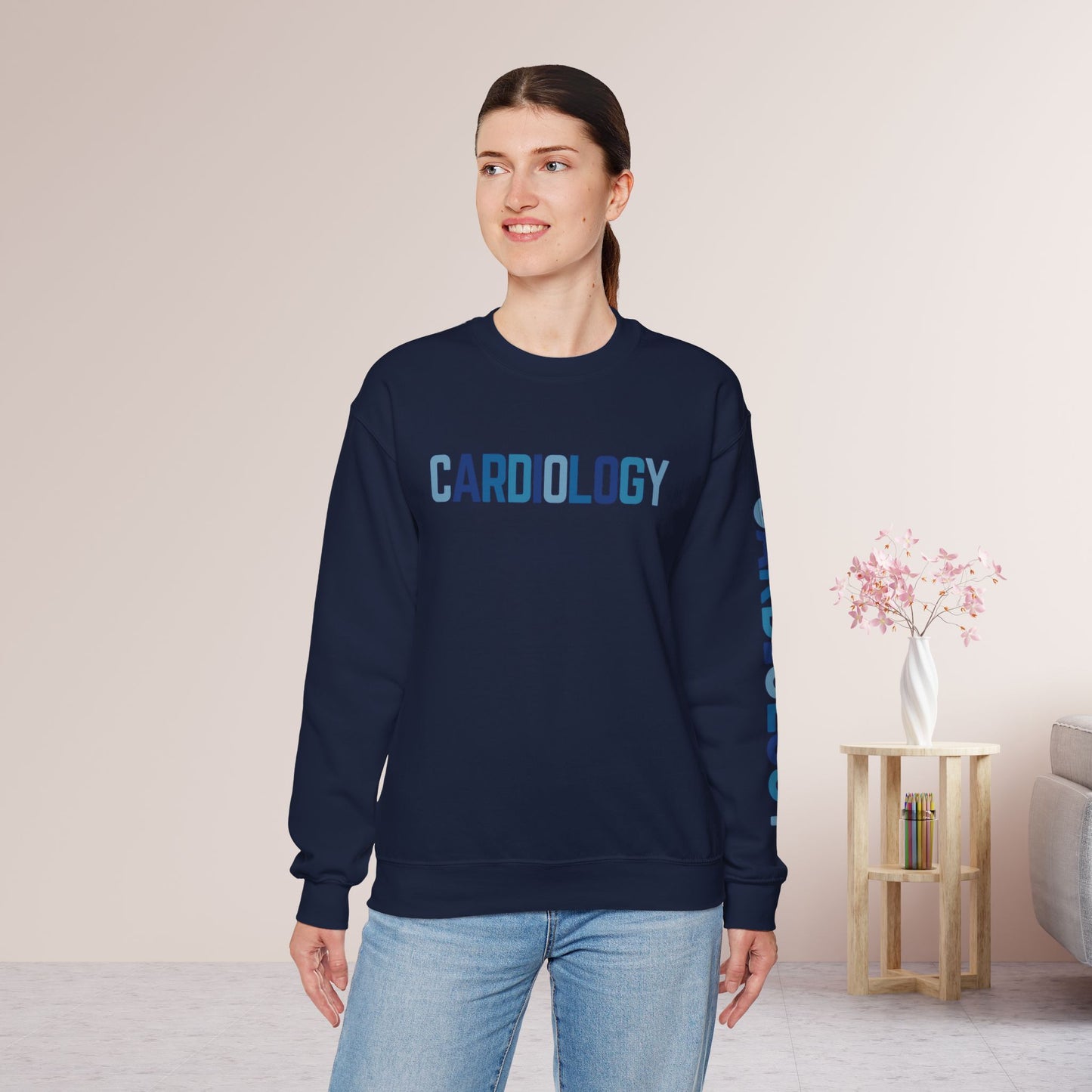 Trendy Blue Cardiology Sweatshirt for Cardiac Nurse