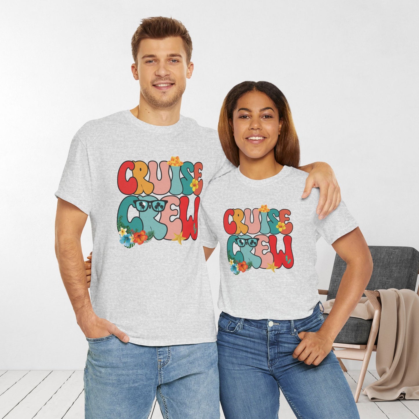 Groovy Cruise Crew Shirt - Family Cruise Vacation Heavy Cotton Tee