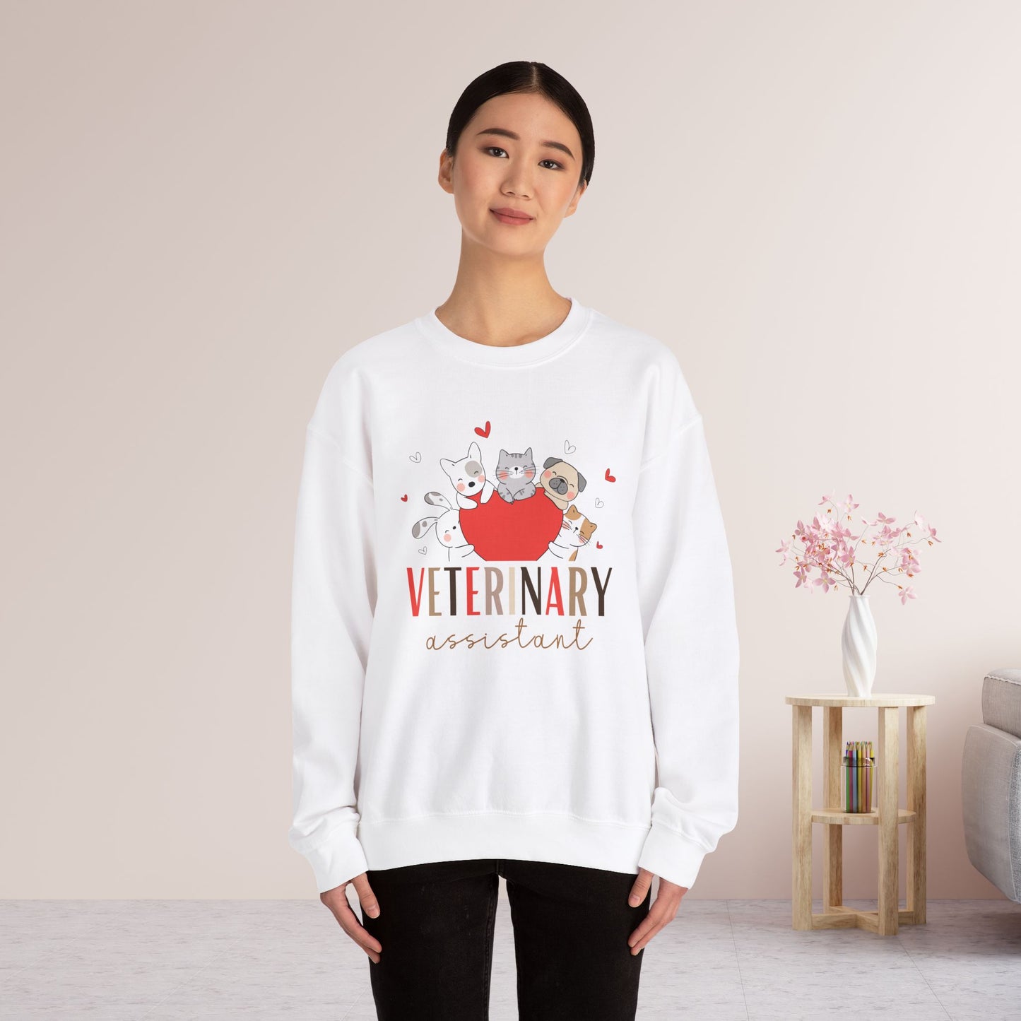 Cute Veterinary Assistant Crewneck Sweatshirt for VET Assistant