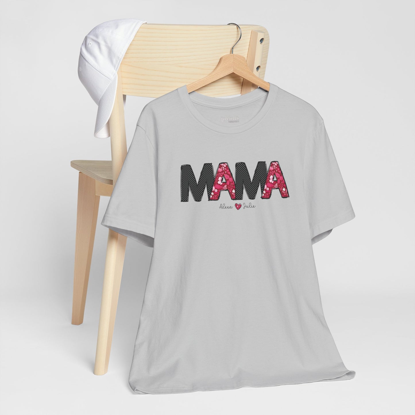 Custom Mama Soft Cotton Tee with Kids Names - Personalized Gift for Mom