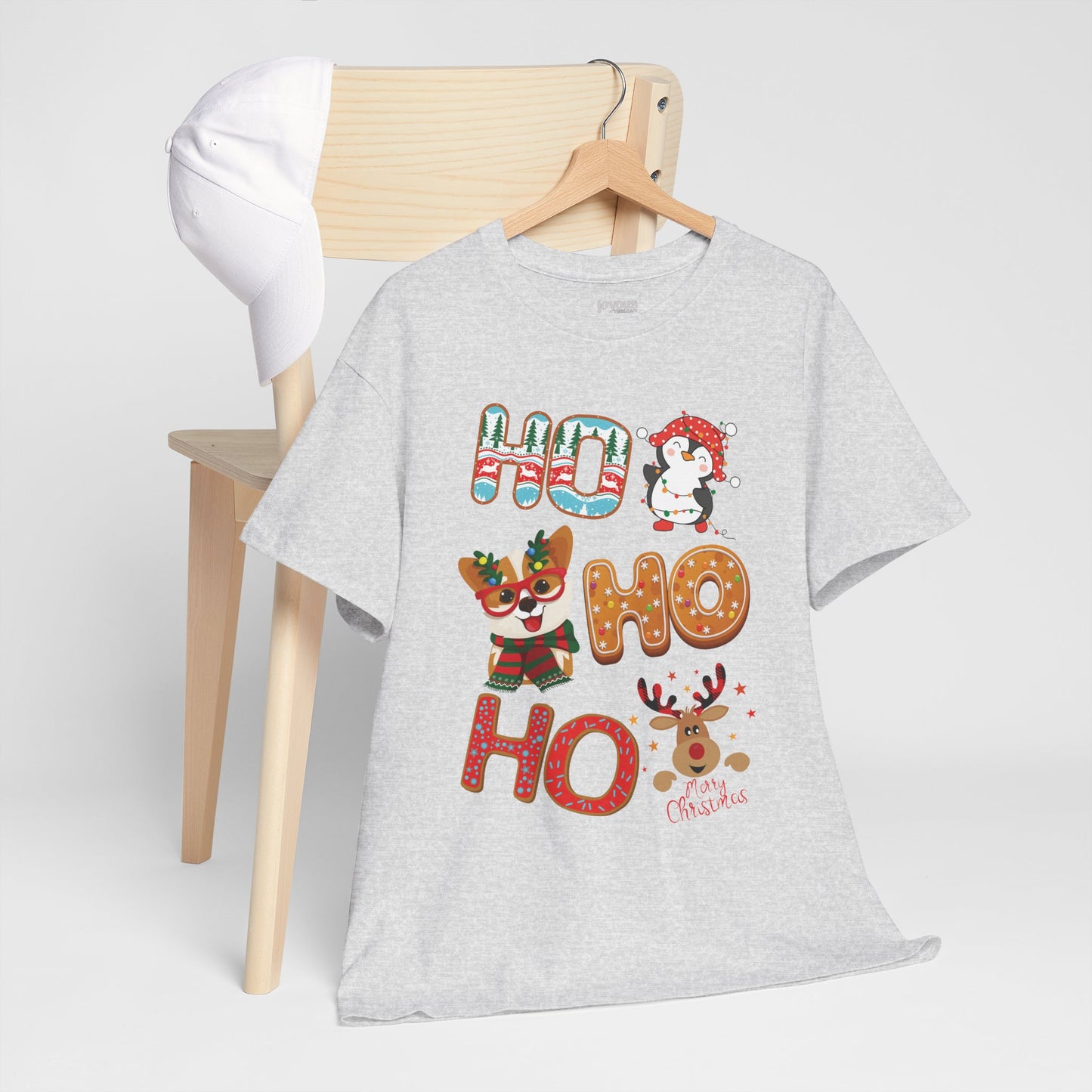 Ho Ho Ho Christmas Shirt - Matching Family Christmas Heavy Cotton Tee