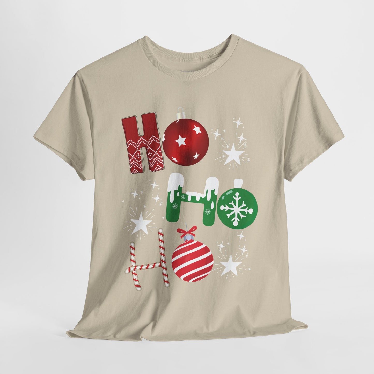 Ho Ho Ho Christmas Shirt - Matching Family Christmas Heavy Cotton Tee