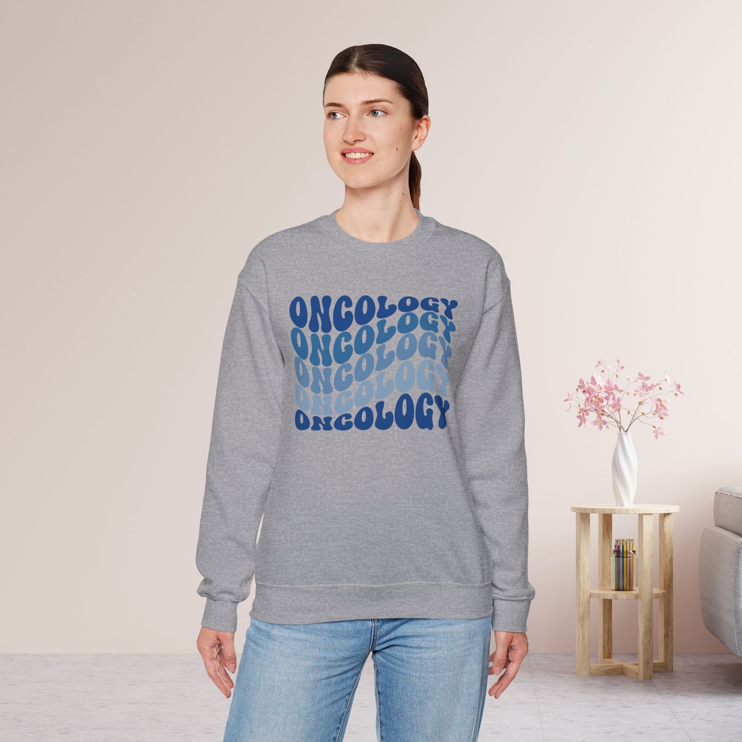 Blue Groovy Colorful Oncology Sweatshirt