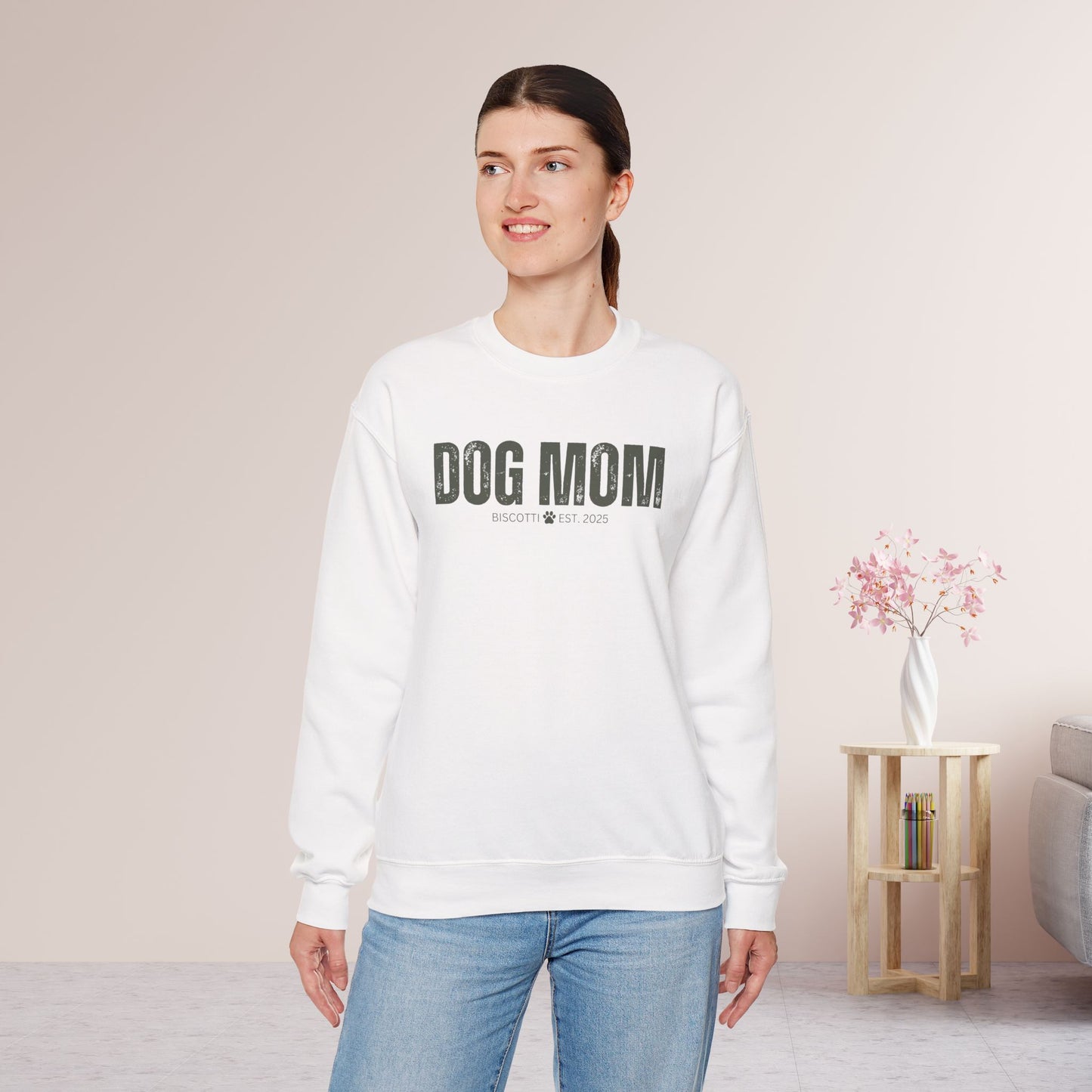Custom Dog Mom Sweatshirt with Dogs Name - Personalized Gift for Dog Mom