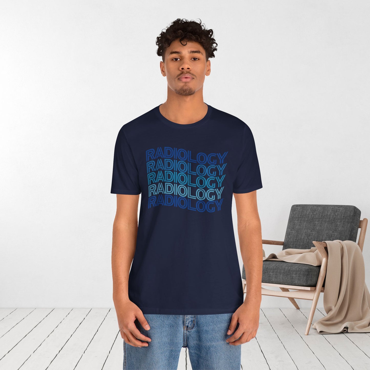 Wavy Blue Radiology Soft Cotton Tee