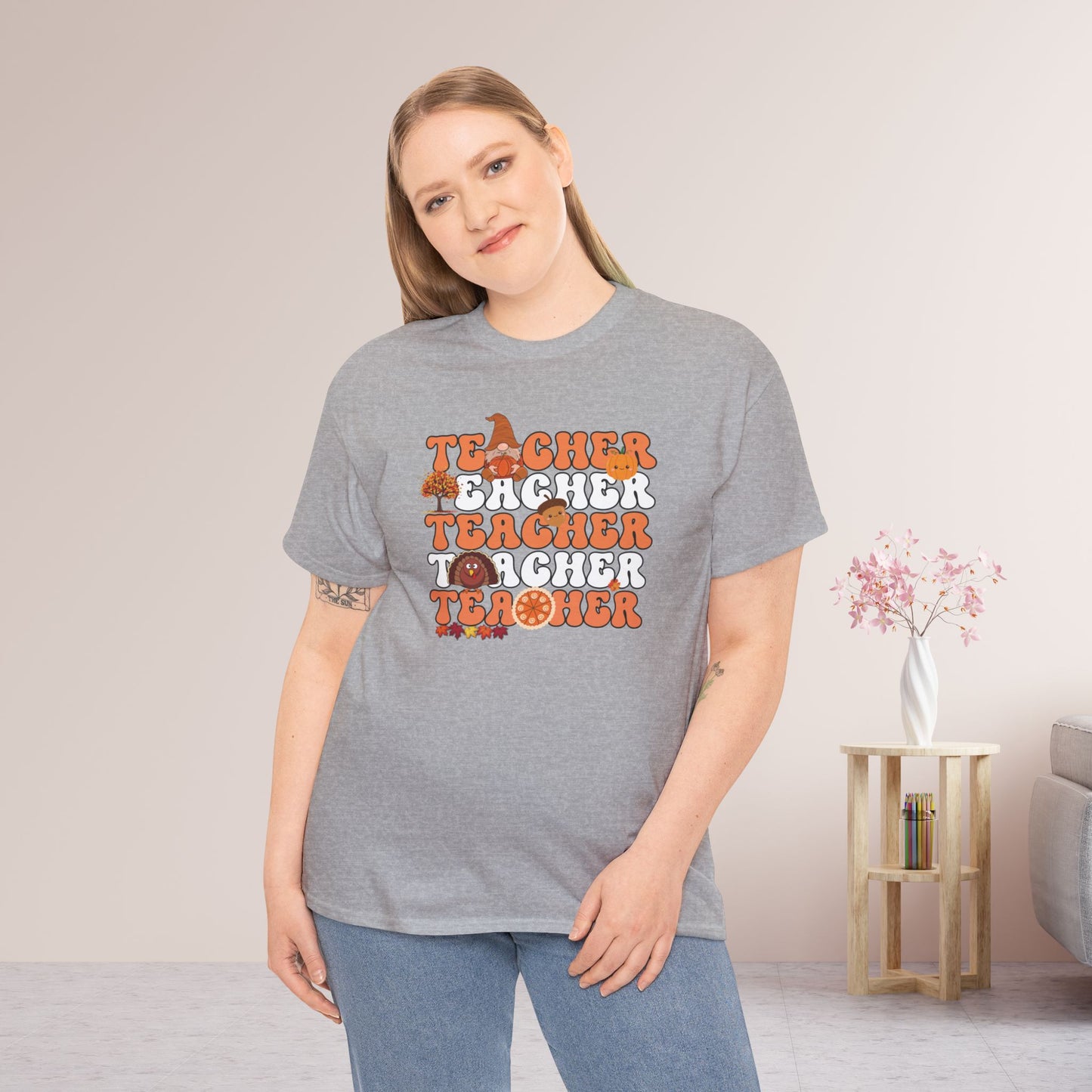 Groovy Thanksgiving Teacher Heavy Cotton Tee