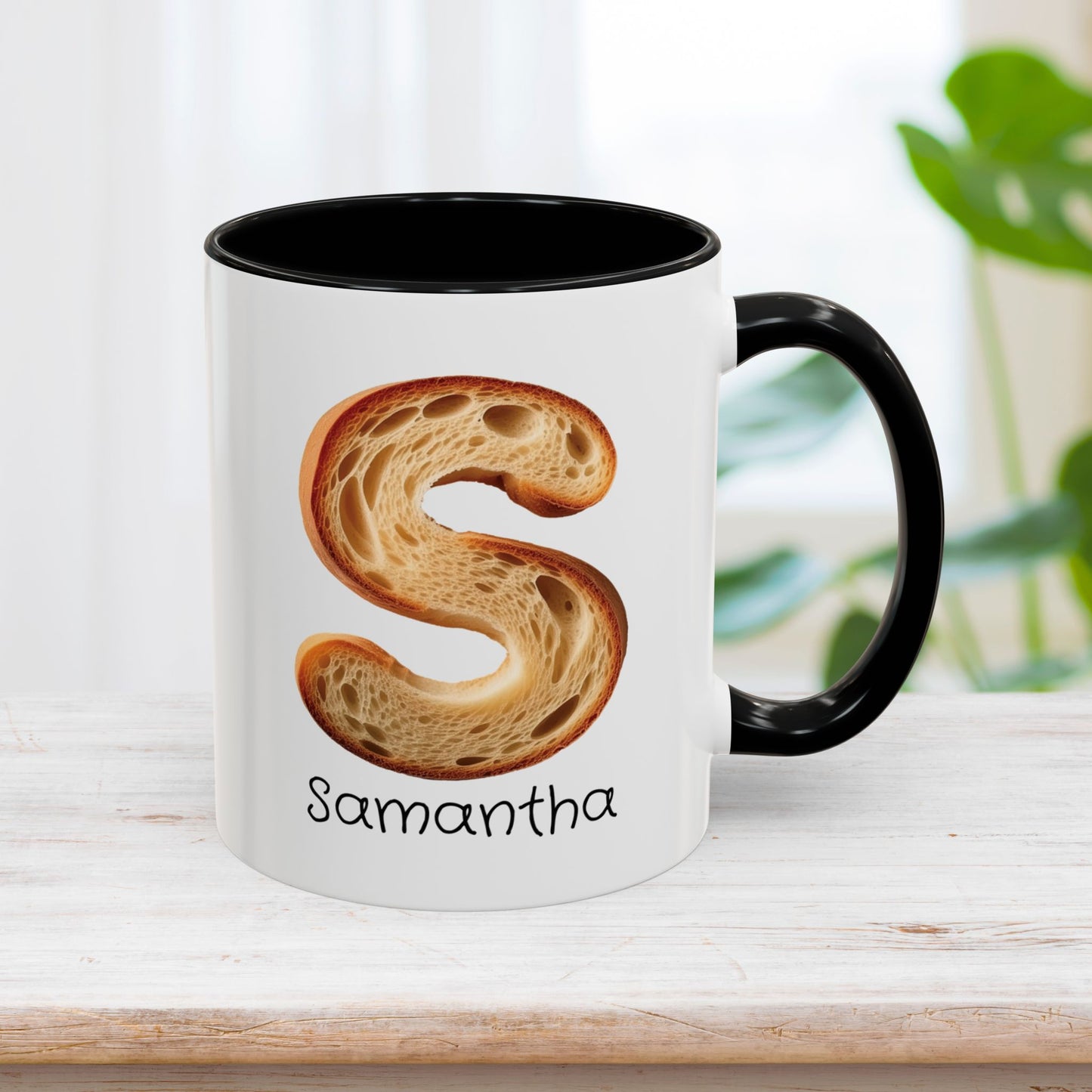 Custom Name Bread Initial Letter Mug - Personalized Gifts A-Z