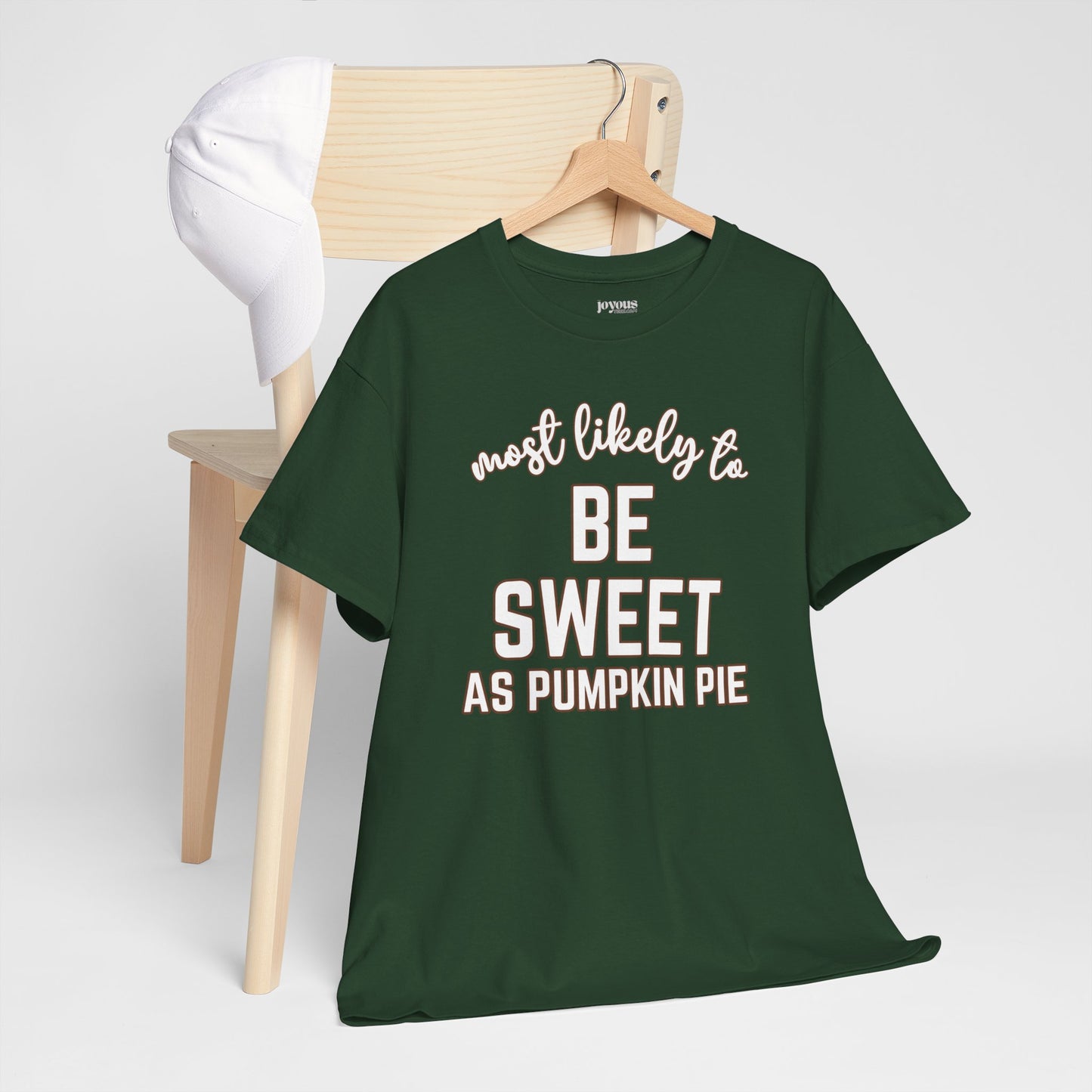 Funny Thanksgiving Shirt - Most likely To Be Sweet as Pumpkin Pie Heavy Cotton Tee