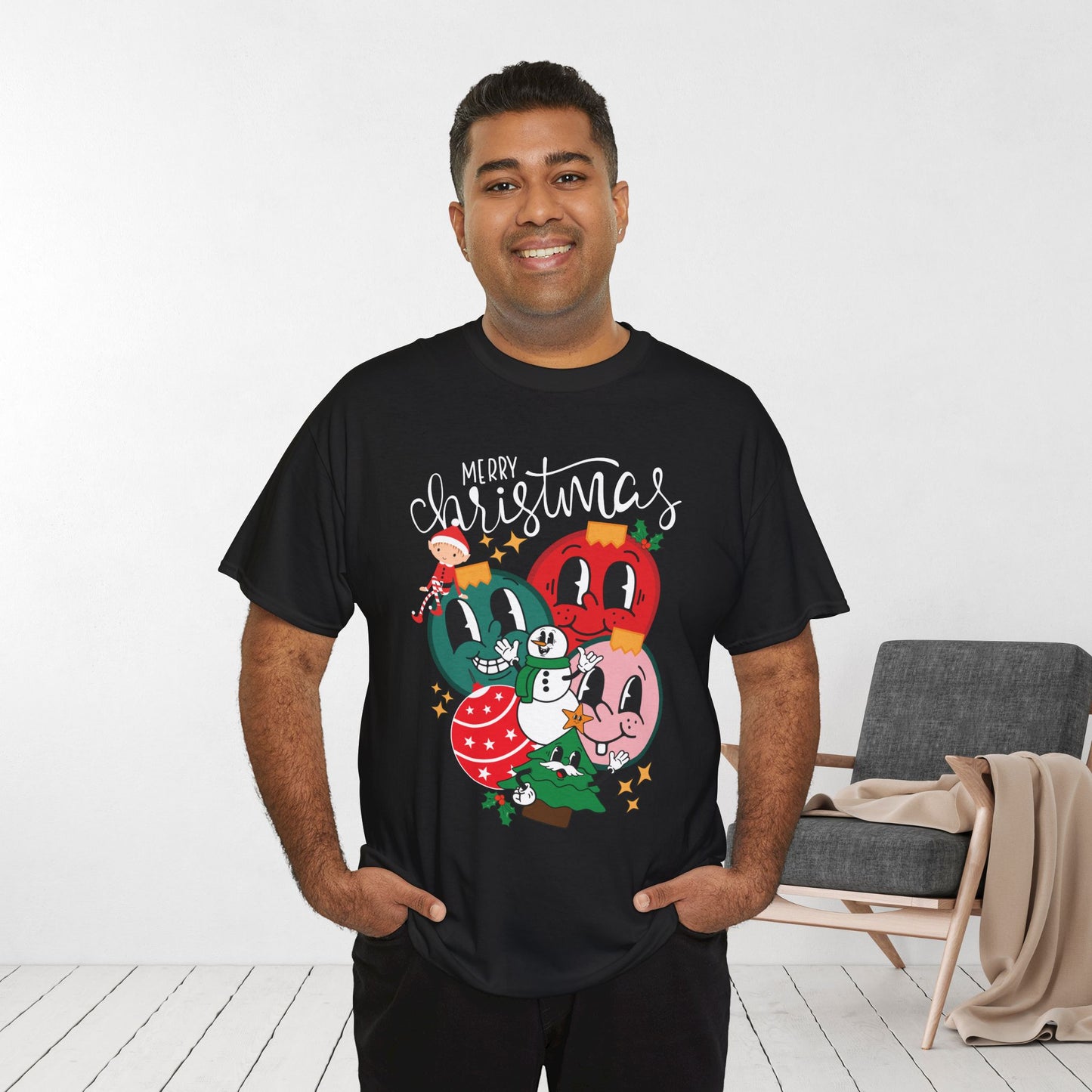 Trendy Christmas Ornament Shirt - Christmas Heavy Cotton Tee