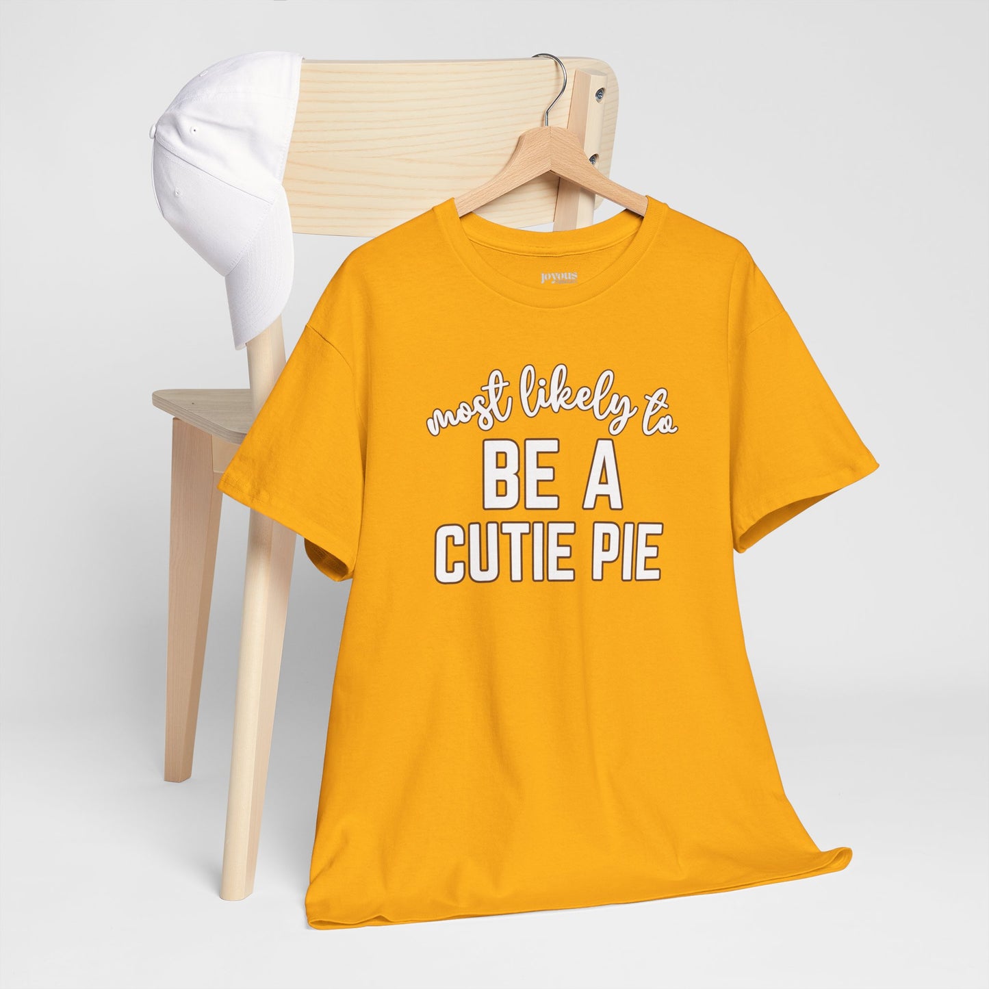 Funny Thanksgiving Shirt - Most likely to Be a Cutie Pie Heavy Cotton Tee