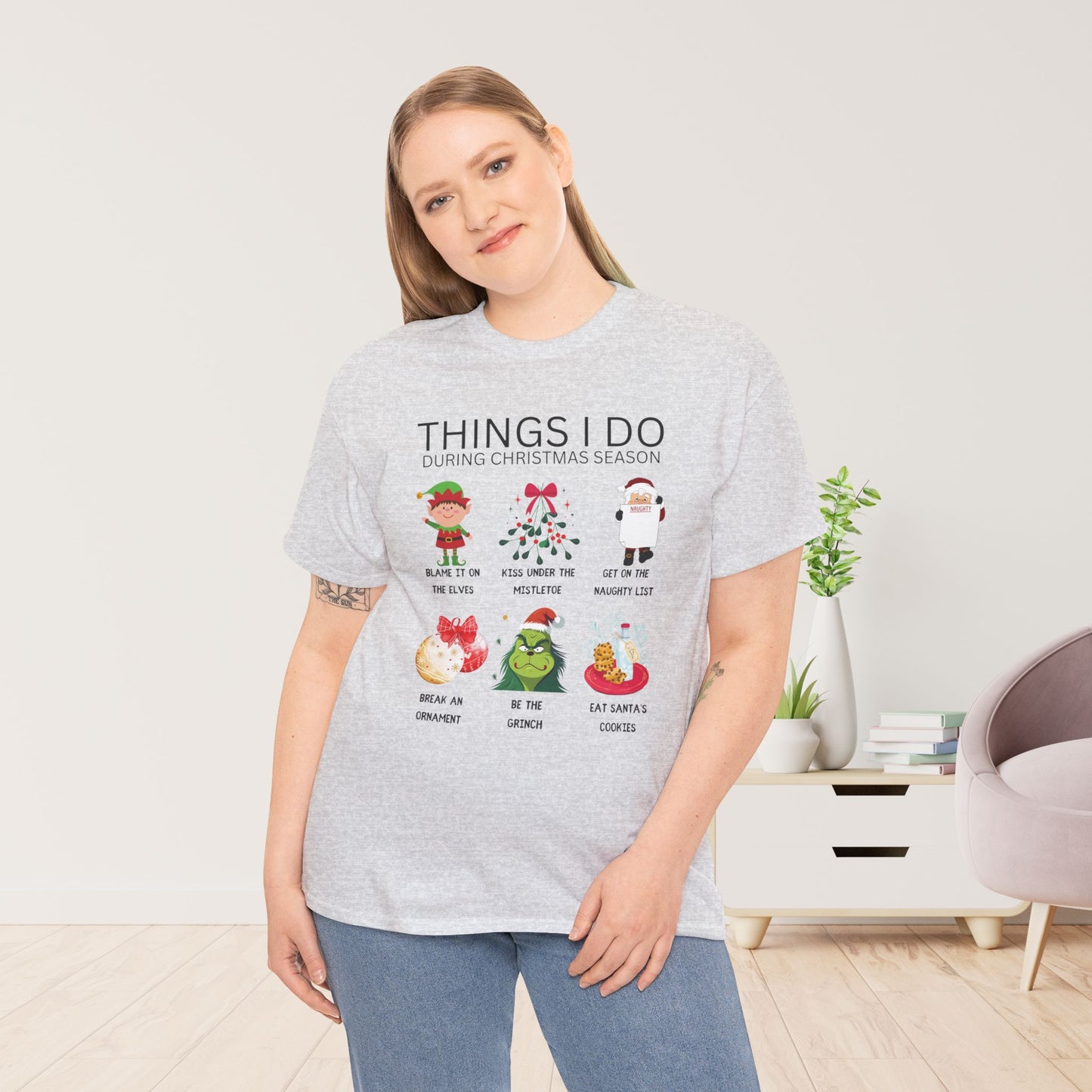 Things I Do Funny Christmas Heavy Cotton Tee