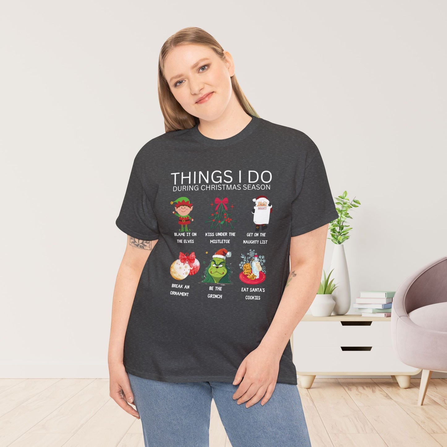 Things I Do Funny Christmas Heavy Cotton Tee