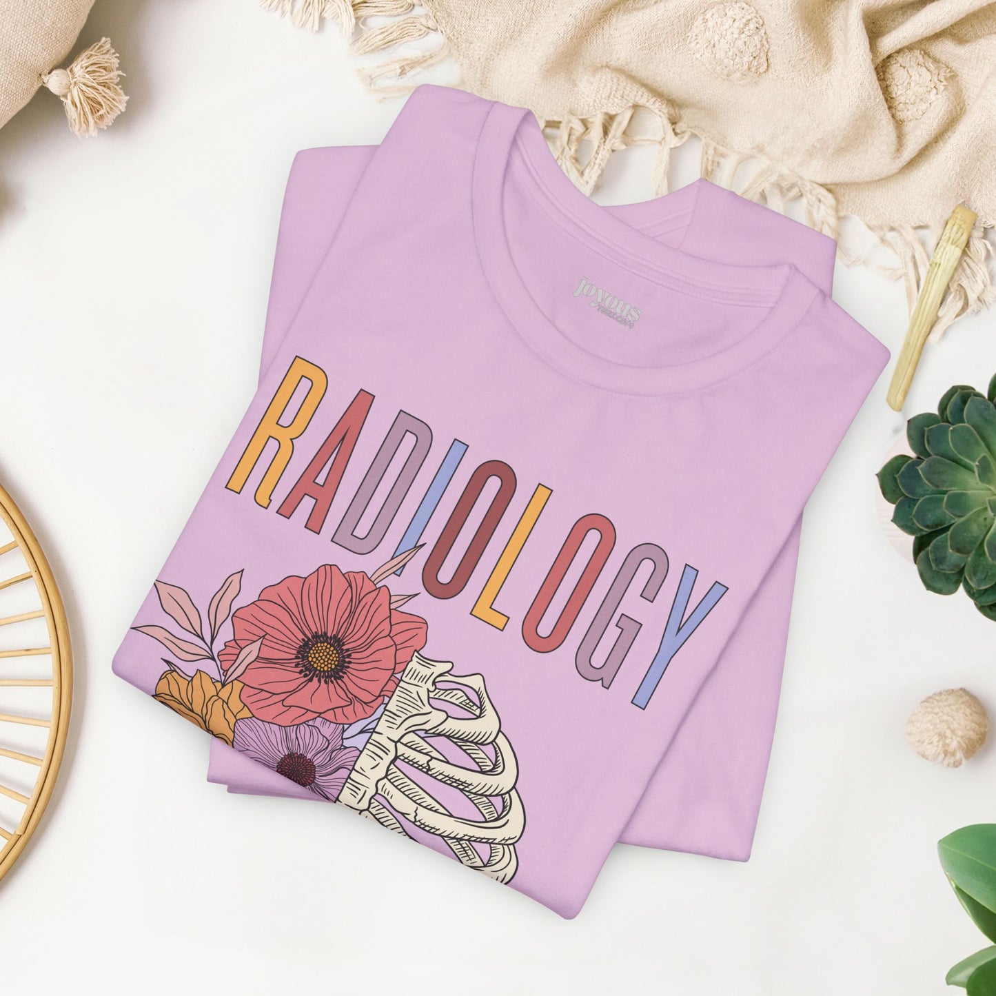 Flower Skeleton Radiology Soft Cotton Tee