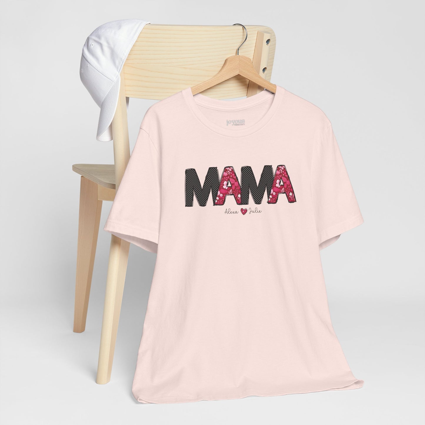 Custom Mama Soft Cotton Tee with Kids Names - Personalized Gift for Mom