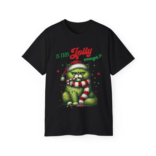 Is This Jolly Enough Grumpy Christmas Cat Ultra Cotton Tee