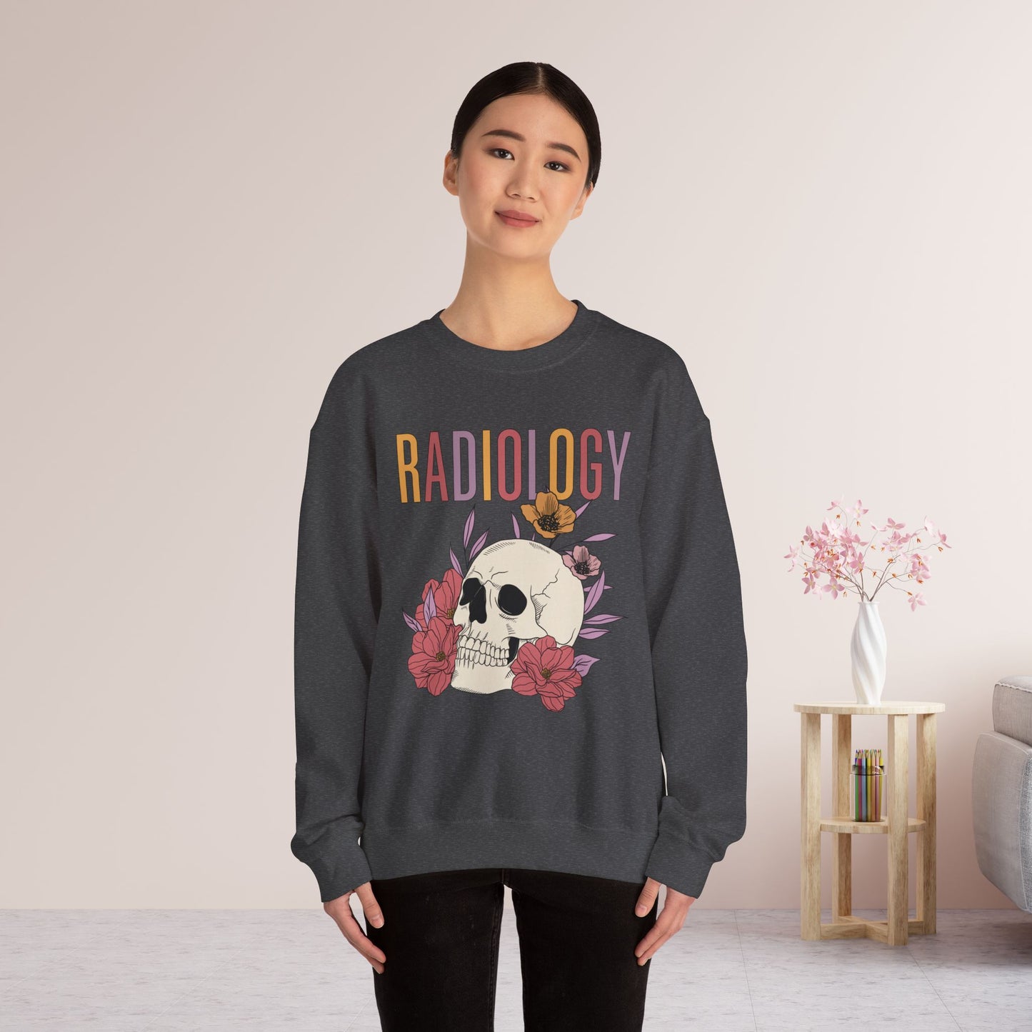 Flower Skull Radiology Sweatshirt for RAD Tech