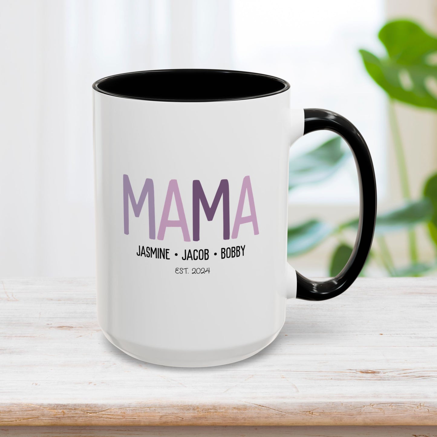 Personalized Mama Coffee Mug with Kids Names - Custom Mom Gifts for Mother's Day