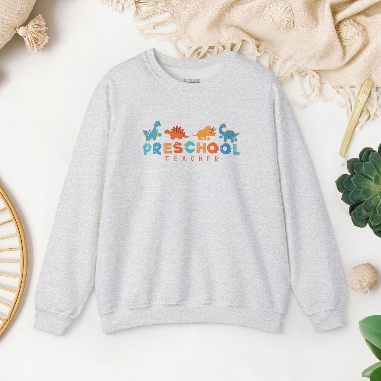 Preschool Teacher Sweatshirt with Cute Dinosaurs