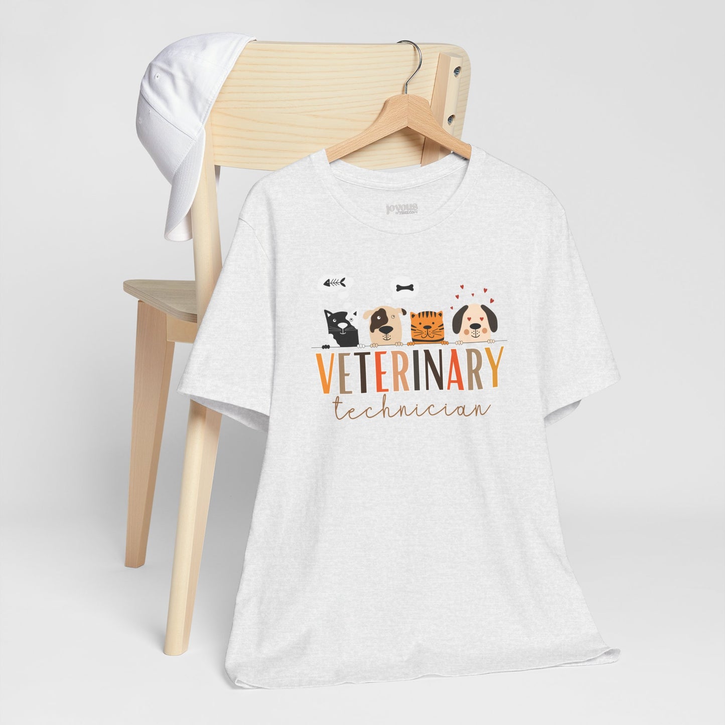 Veterinary Technician Soft Cotton Tee with Cute Dogs and Cats for VET Technician