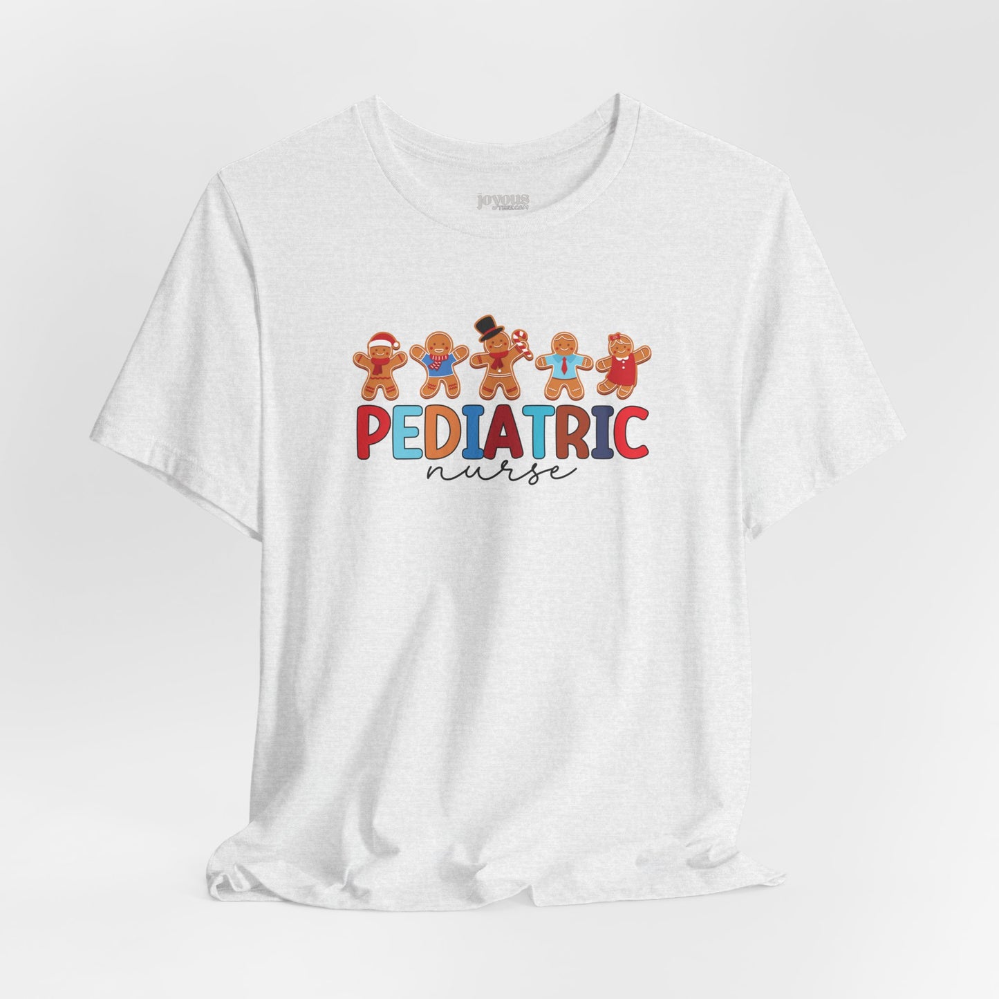 Christmas Pediatric Nurse Soft Cotton Tee with Gingerbread Men