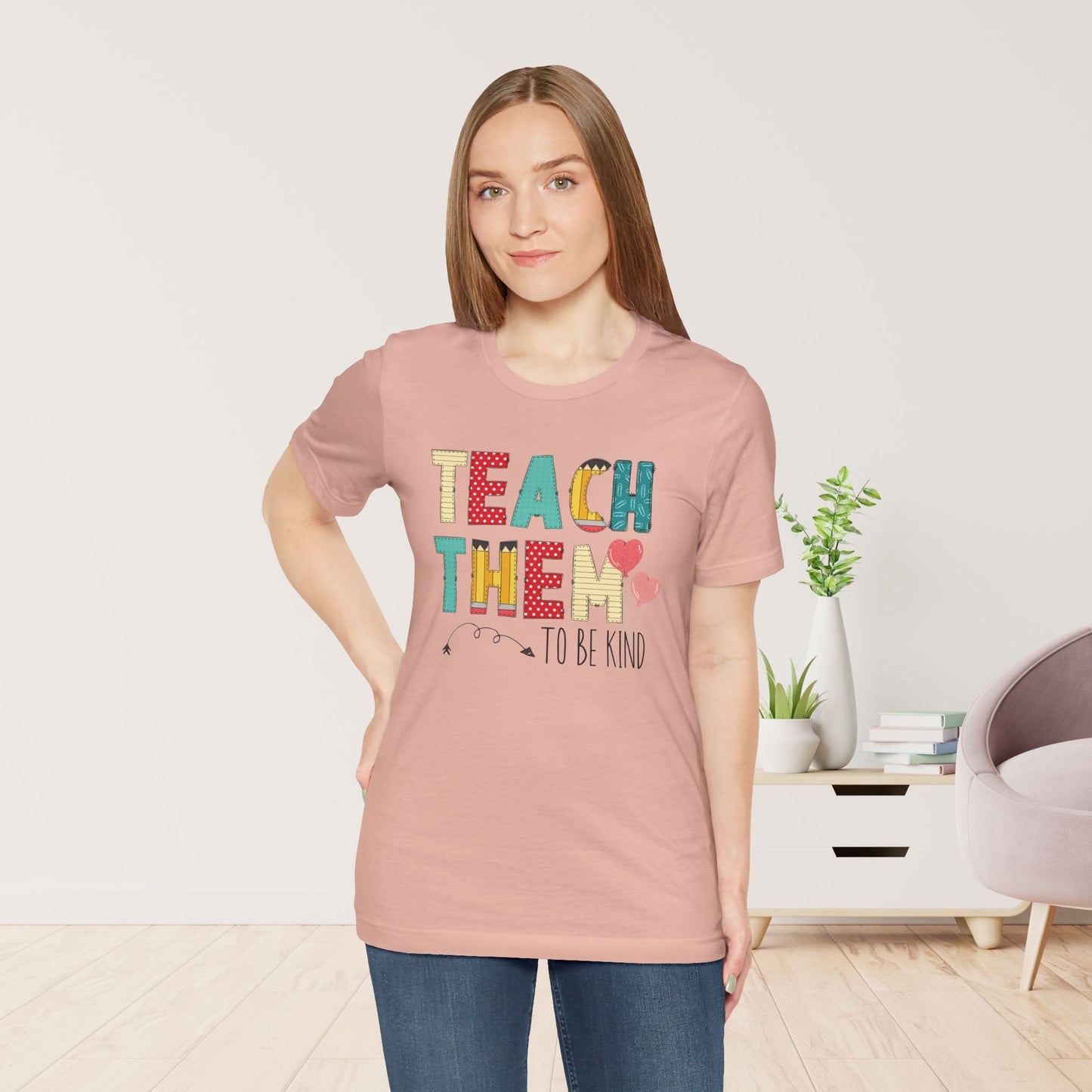 Teach Them to Be Kind Teacher Soft Cotton Tee