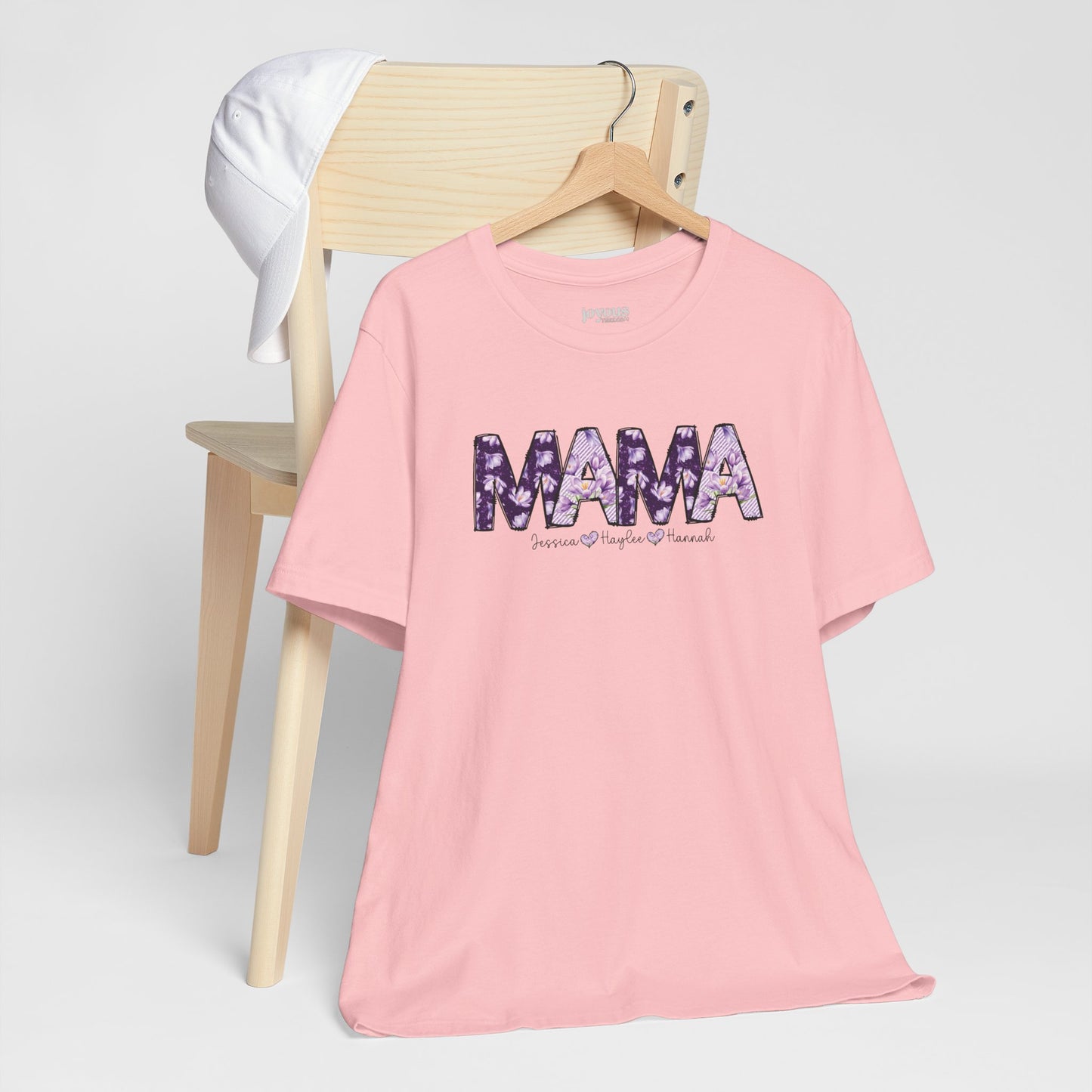 Custom Mama Soft Cotton Tee with Kids Names - Personalized Gift for Mom