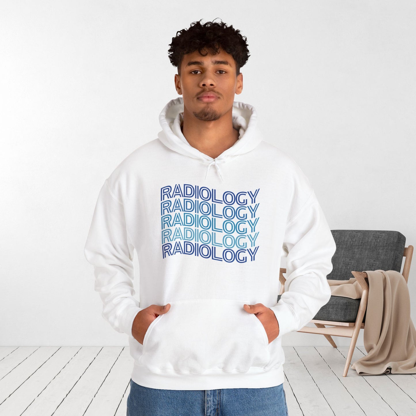 Wavy Blue Radiology Hoodie for RAD Technician