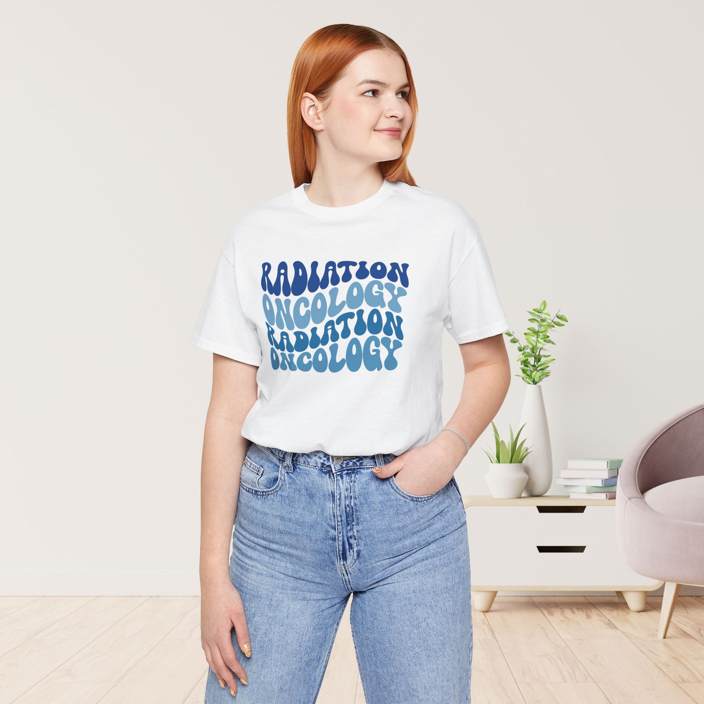 Blue Groovy Radiation Oncology Soft Cotton Tee