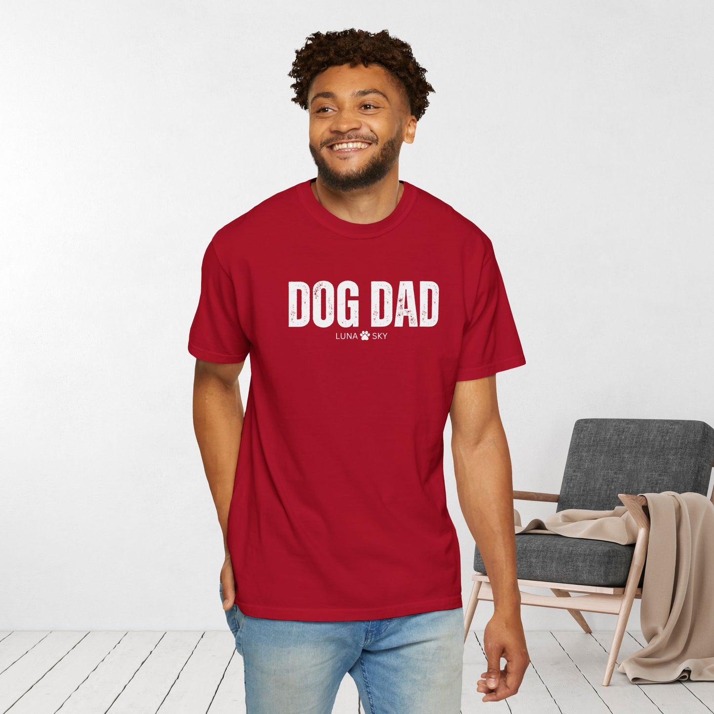 Custom Dog Dad Comfort Colors Shirt with Dogs Name - Personalized Dog Lover Gift