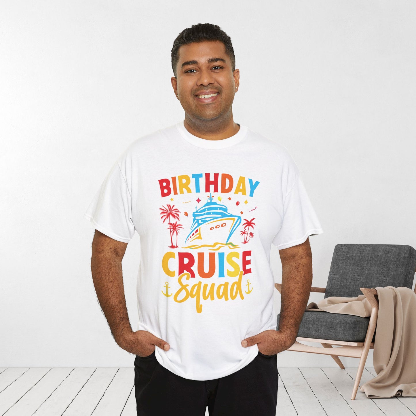 Birthday Cruise Squad Shirt - Family Cruise Vacation Heavy Cotton Tee