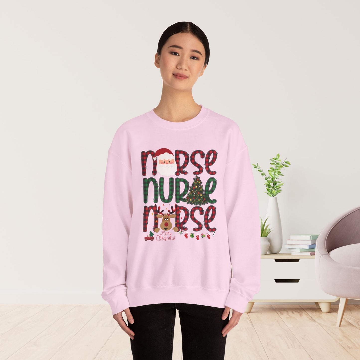 Plaid Christmas Nurse Sweatshirt