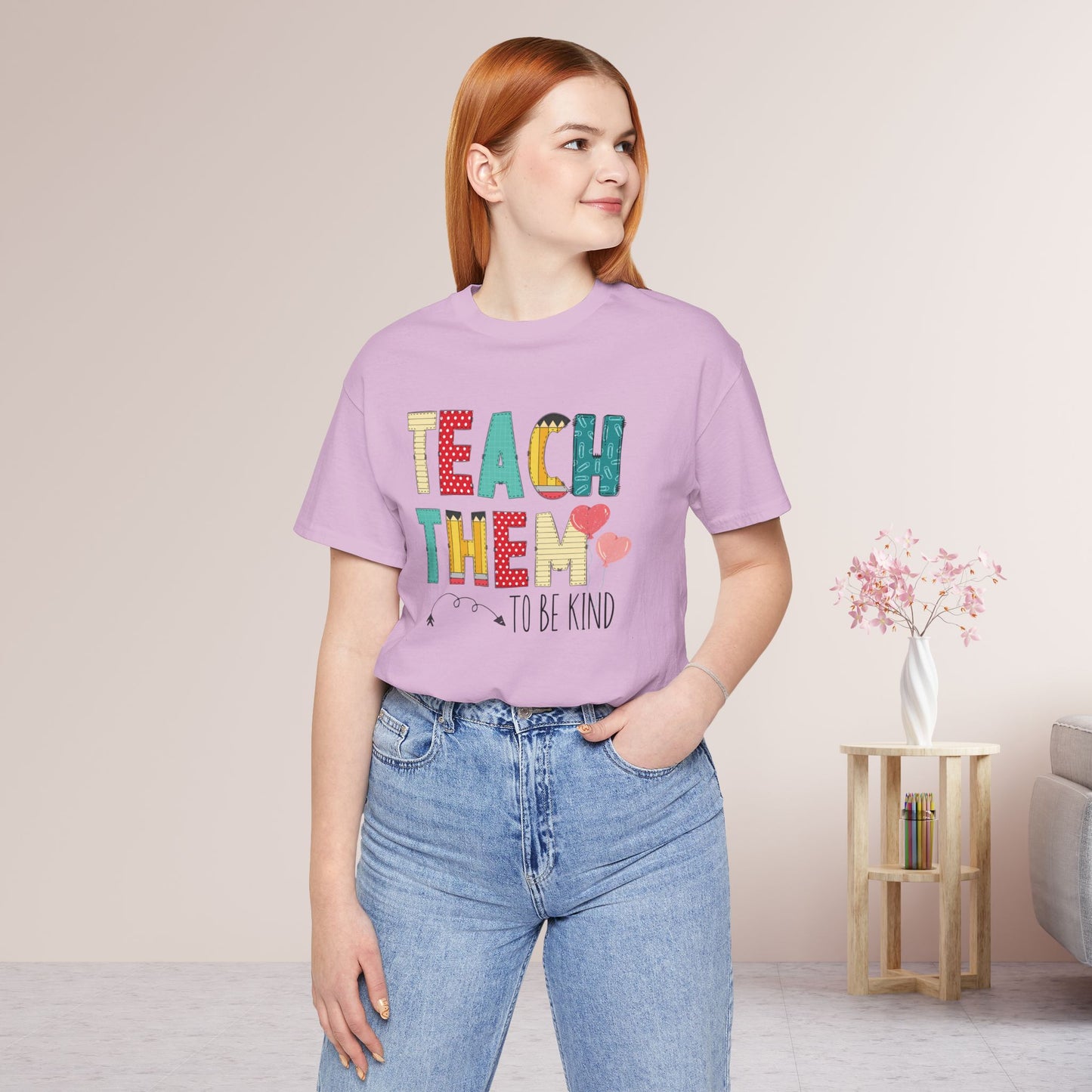 Teach Them to Be Kind Teacher Soft Cotton Tee