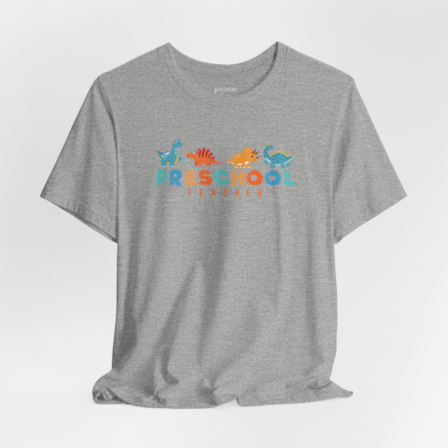 Preschool Teacher Soft Cotton Tee with Cute Dinosaurs