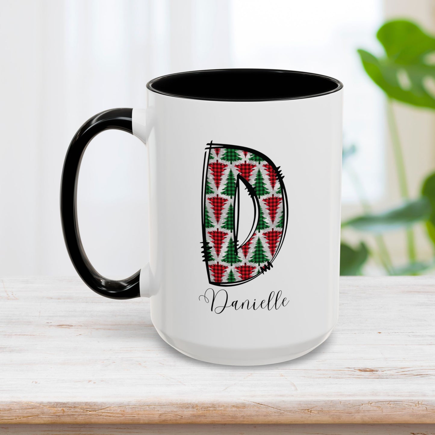 Custom Christmas Initial Letter Mug with Name - Personalized Christmas Gifts A-Z