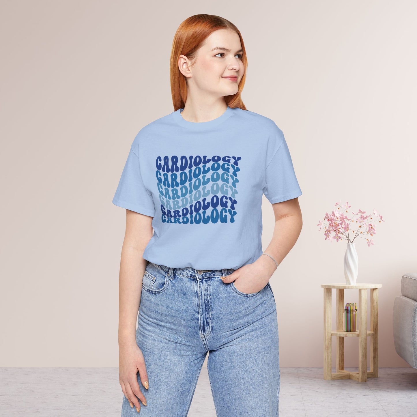 Groovy Blue Cardiology Shirt - Cardiac Nurse Soft Cotton Tee