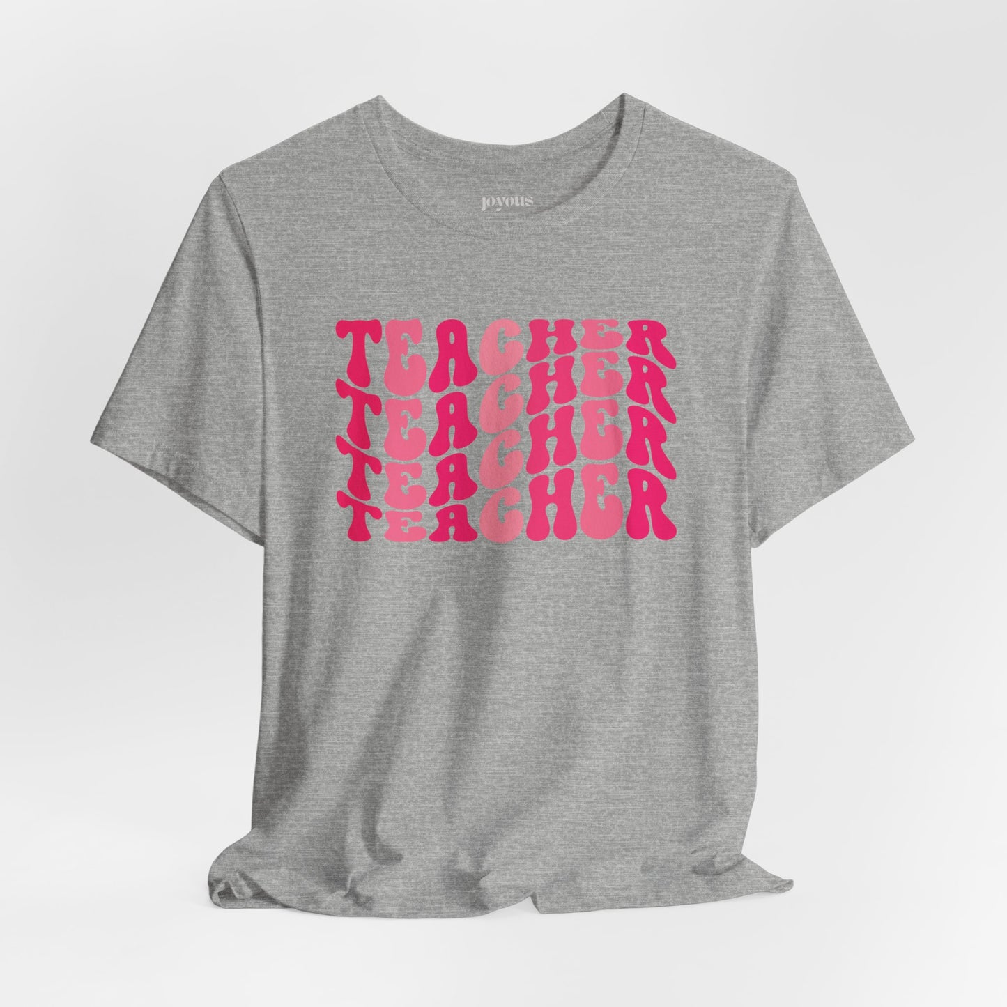 Groovy Pink Teacher Soft Cotton Tee for School Teachers