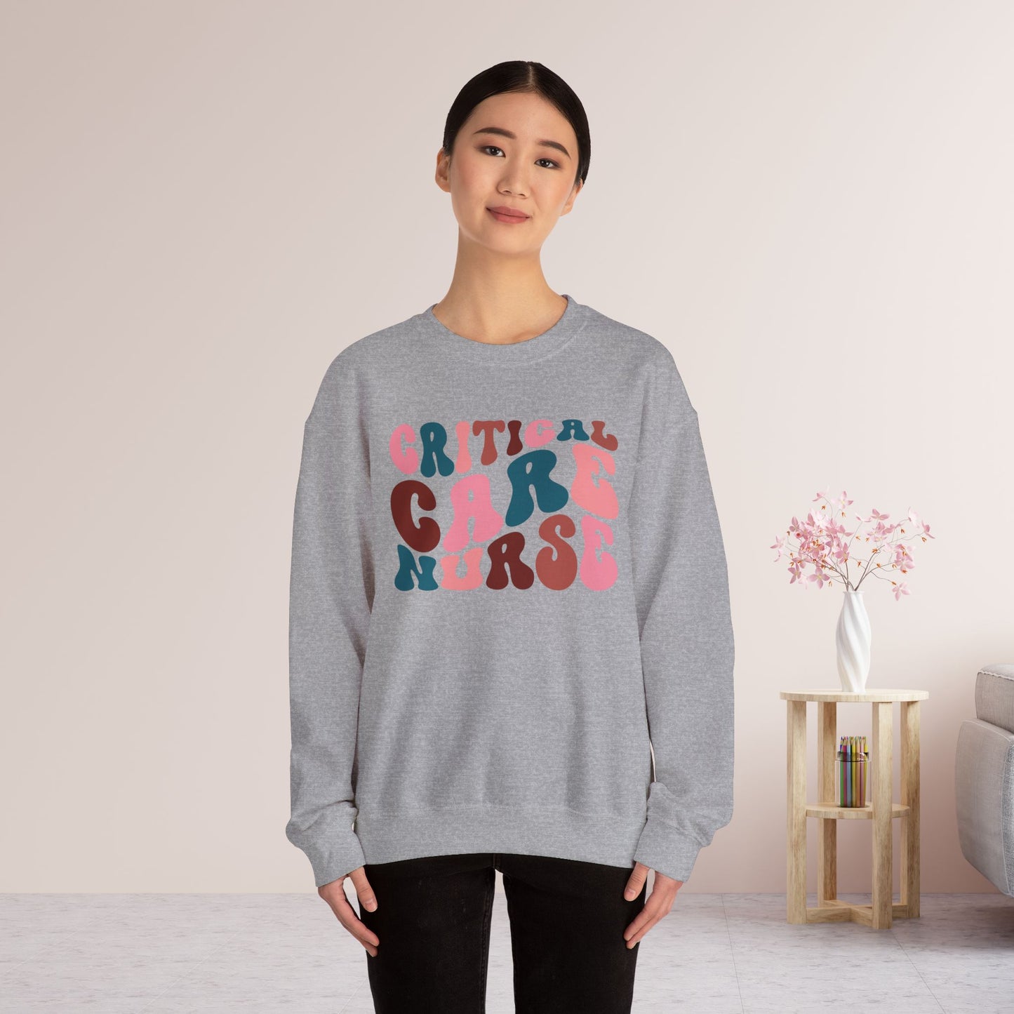 Groovy Critical Care Nurse Sweatshirt