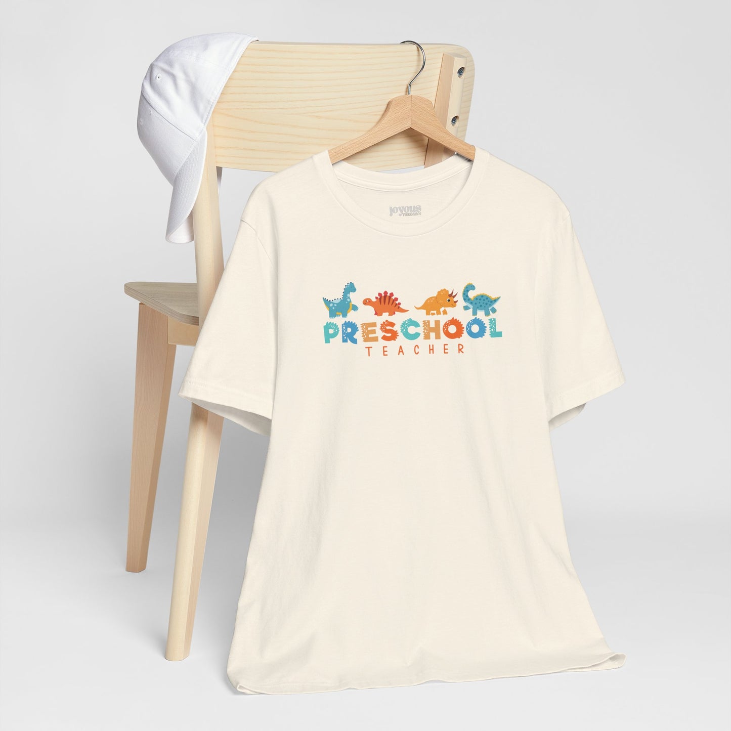 Preschool Teacher Soft Cotton Tee with Cute Dinosaurs