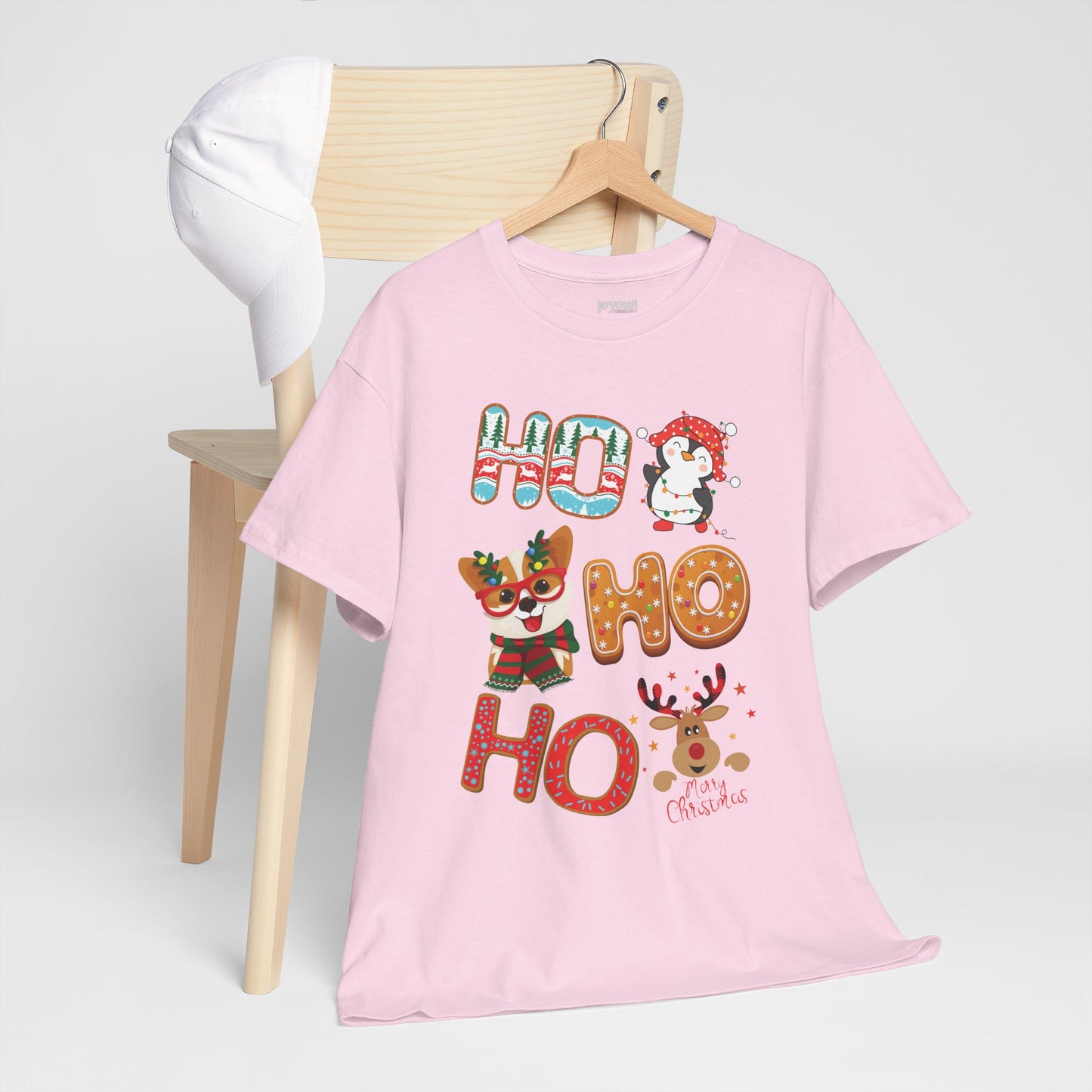 Ho Ho Ho Christmas Shirt - Matching Family Christmas Heavy Cotton Tee