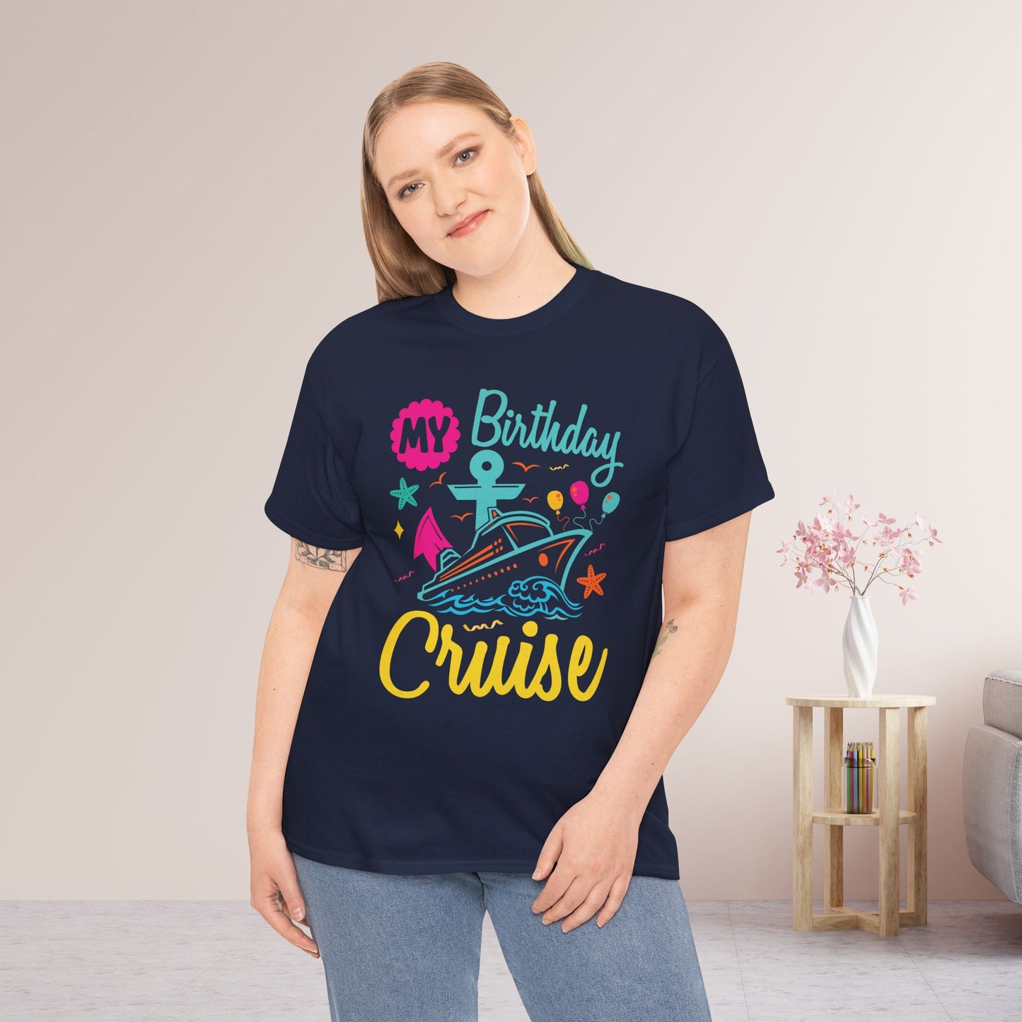 My Birthday Cruise Shirt - Family Cruise Vacation Heavy Cotton Tee