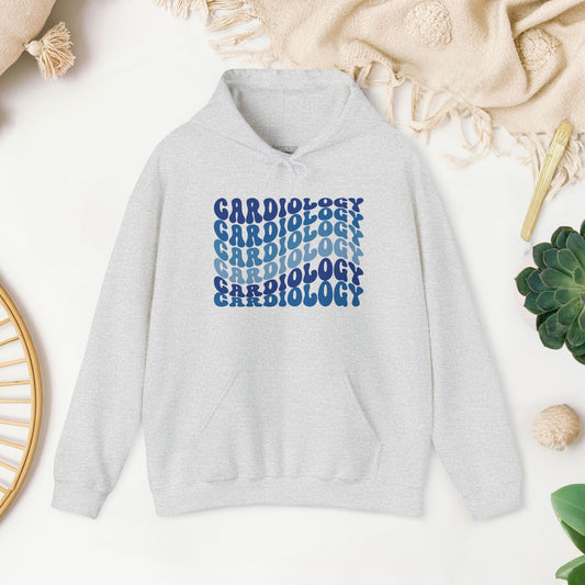 Groovy Blue Cardiology Hoodie -  Cardiac Nurse Hoodie