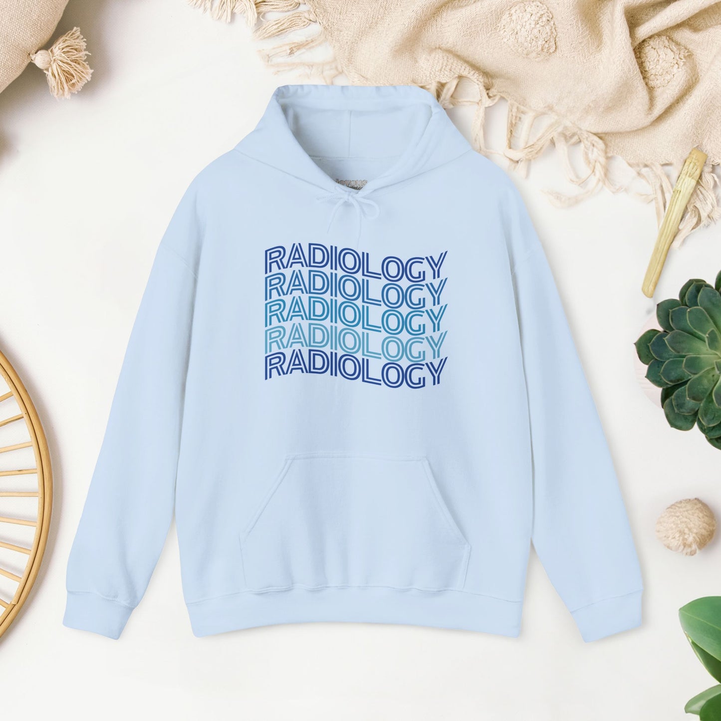 Wavy Blue Radiology Hoodie for RAD Technician