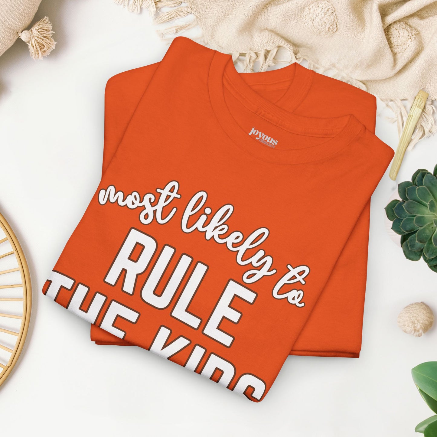 Funny Thanksgiving Shirt - Most Likely to Rule the Kids Table Heavy Cotton Tee