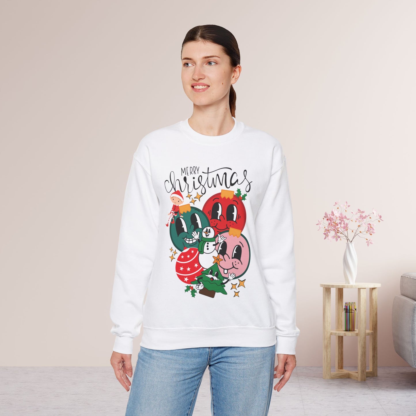 Trendy Christmas Ornament Sweatshirt - Christmas Crewneck Pullover