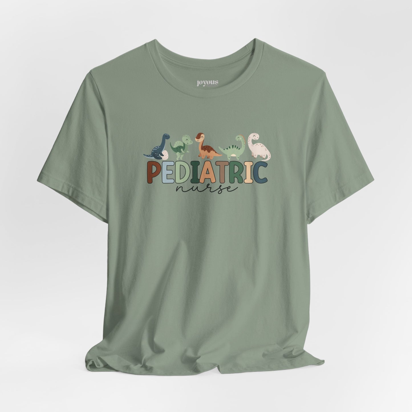 Cute Pediatric Nurse Soft Cotton Tee with Dinosaurs