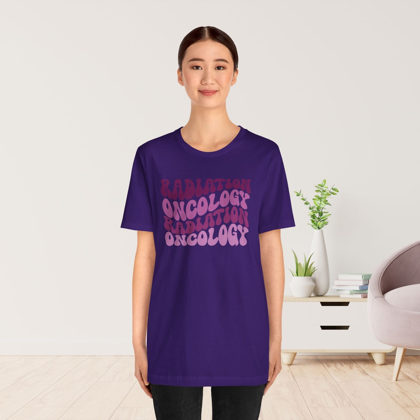 Purple Groovy Radiation Oncology Soft Cotton Tee