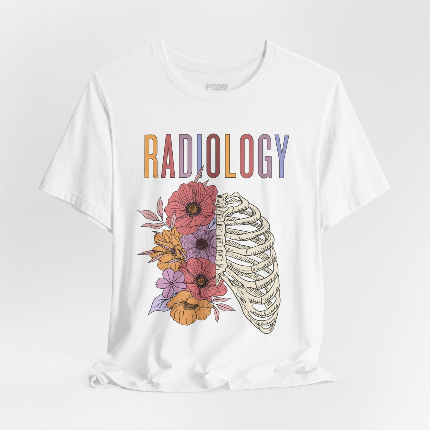 Flower Skeleton Radiology Soft Cotton Tee