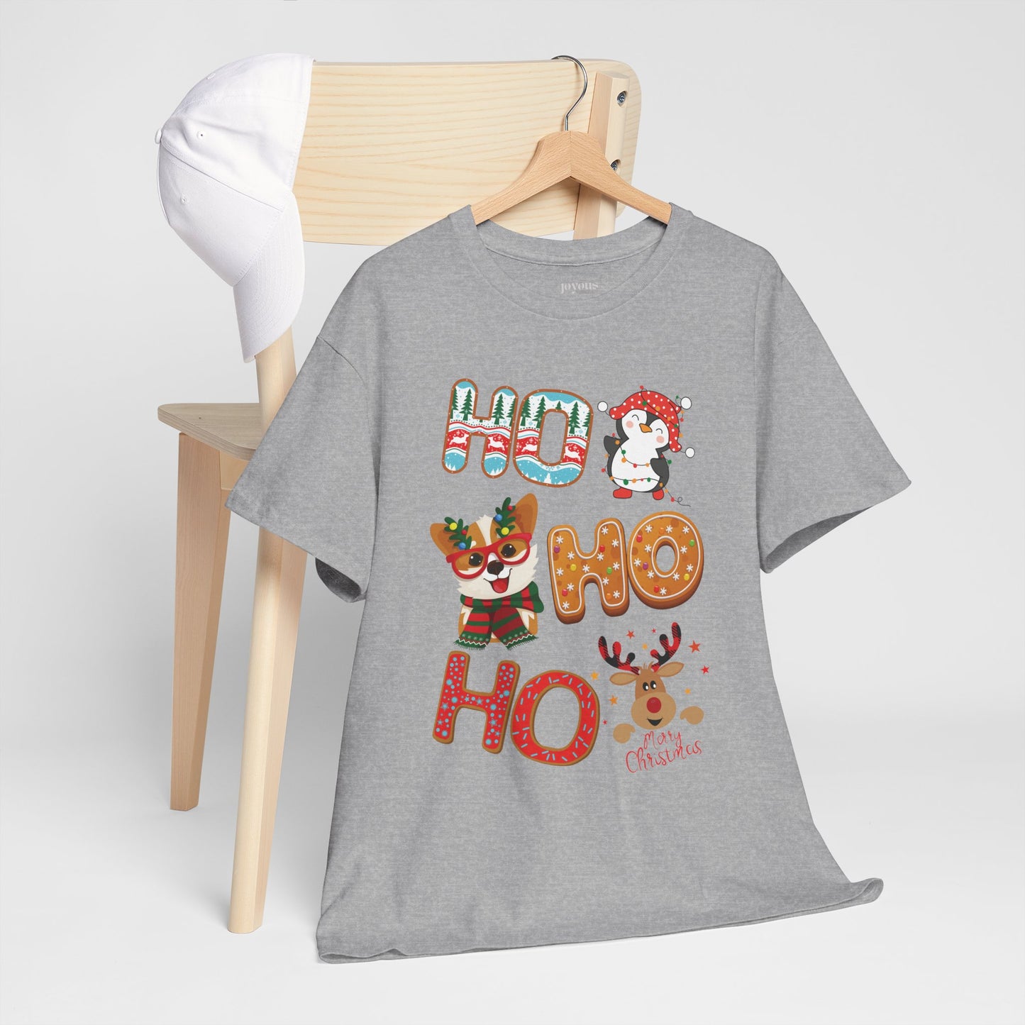 Ho Ho Ho Christmas Shirt - Matching Family Christmas Heavy Cotton Tee