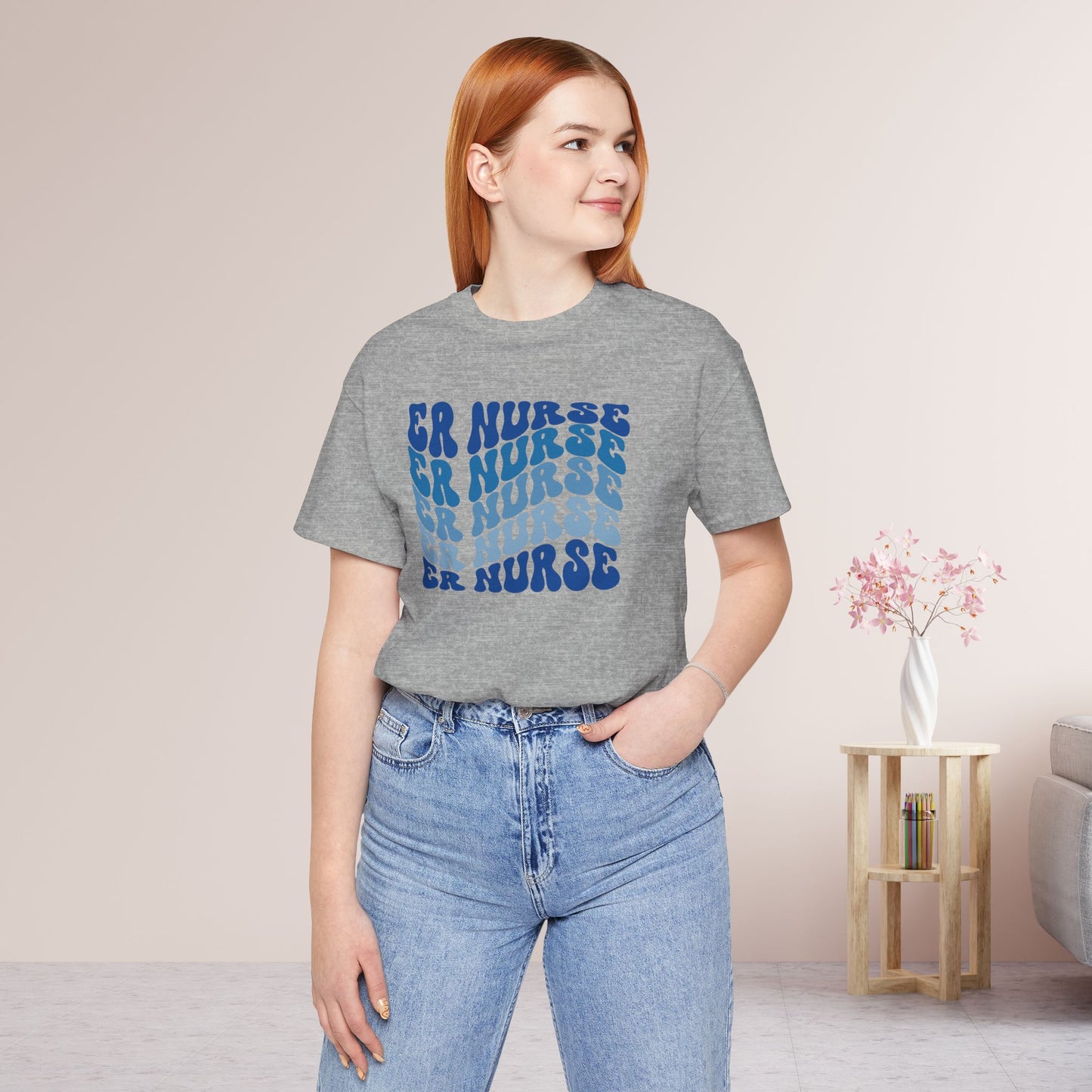 Groovy Blue ER Nurse Shirt - Emergency Nurse Soft Cotton Tee