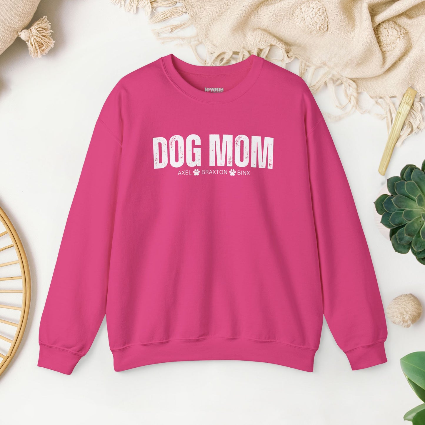 Custom Dog Mom Sweatshirt with Dogs Name - Personalized Gift for Dog Mom
